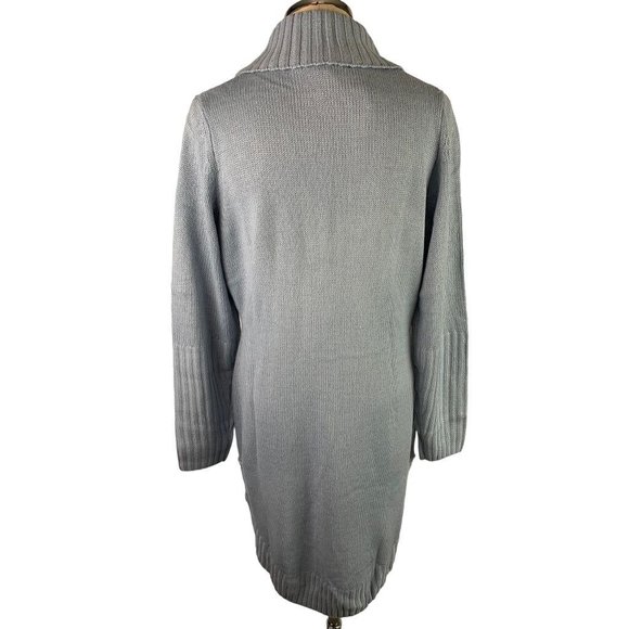 Medium Motto Women's Light Blue Long New Cardigan Sweater Single Button - Picture 6 of 8